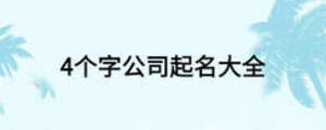 4個(gè)字公司起名大全