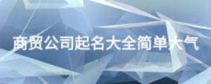商貿(mào)公司起名大全簡(jiǎn)單大氣