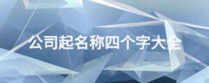 公司起名稱四個(gè)字大全