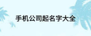 手機(jī)公司起名字大全