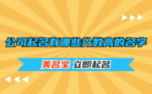 公司起名有哪些分數(shù)高的名字