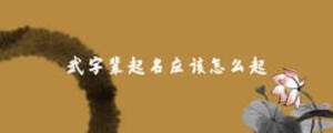 武字輩起名應該怎么起