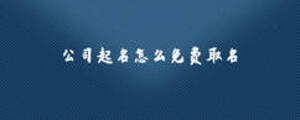 公司起名怎么免費(fèi)取名