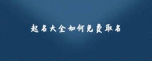 起名大全如何免費取名
