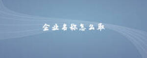 企業(yè)名稱怎么取