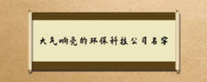 大氣響亮的環(huán)保科技公司名字