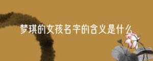 夢琪的女孩名字的含義是什么