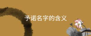 予諾名字的含義