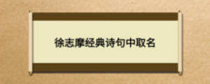 徐志摩經(jīng)典詩句中取名