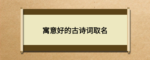 寓意好的古詩詞取名