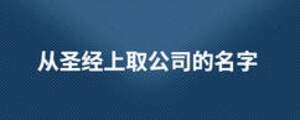 從圣經上取公司的名字