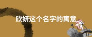 欣妍這個名字的寓意