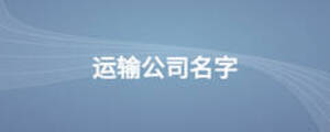 運(yùn)輸公司名字