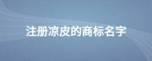 注冊涼皮的商標名字
