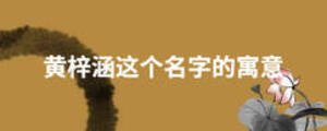 黃梓涵這個(gè)名字的寓意