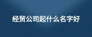 經(jīng)貿(mào)公司起什么名字好