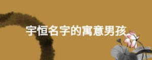 宇恒名字的寓意男孩