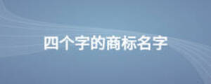 四個字的商標名字