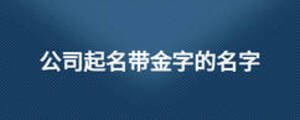 公司起名帶金字的名字