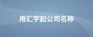 用匯字起公司名稱