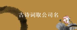 古詩(shī)詞取公司名