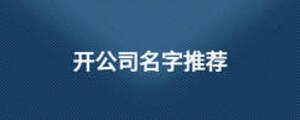 開(kāi)公司名字推薦