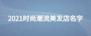 2021時(shí)尚潮流美發(fā)店名字