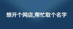 想開個(gè)網(wǎng)店,幫忙取個(gè)名字