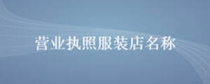 營(yíng)業(yè)執(zhí)照服裝店名稱