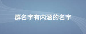 群名字有內(nèi)涵的名字