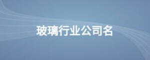 玻璃行業(yè)公司名