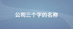 公司三個(gè)字的名稱(chēng)