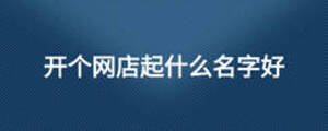 開個(gè)網(wǎng)店起什么名字好