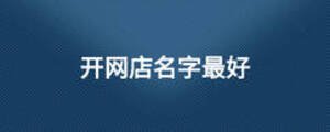 開(kāi)網(wǎng)店名字最好