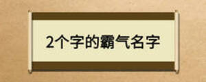 2個字的霸氣名字