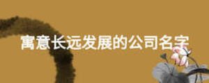 寓意長遠發(fā)展的公司名字