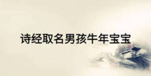 詩經取名男孩牛年寶寶