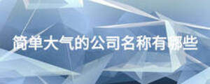 簡(jiǎn)單大氣的公司名稱(chēng)有哪些
