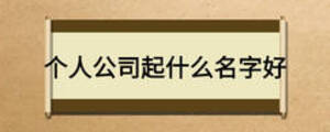 個人公司起什么名字好