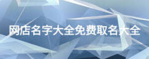 網(wǎng)店名字大全免費(fèi)取名大全