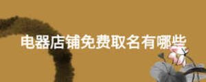 電器店鋪免費(fèi)取名有哪些