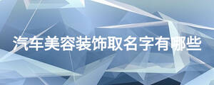 汽車美容裝飾取名字有哪些