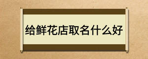 給鮮花店取名什么好
