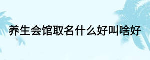 養生會館取名什么好叫啥好