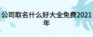 公司取名什么好大全免費(fèi)2021年