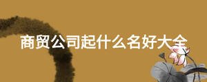 商貿公司起什么名好大全