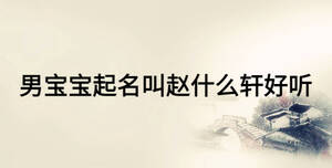 男寶寶起名叫趙什么軒好聽