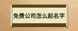 免費(fèi)公司怎么起名字