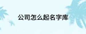 公司怎么起名字庫(kù)