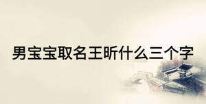 男寶寶取名王昕什么三個字